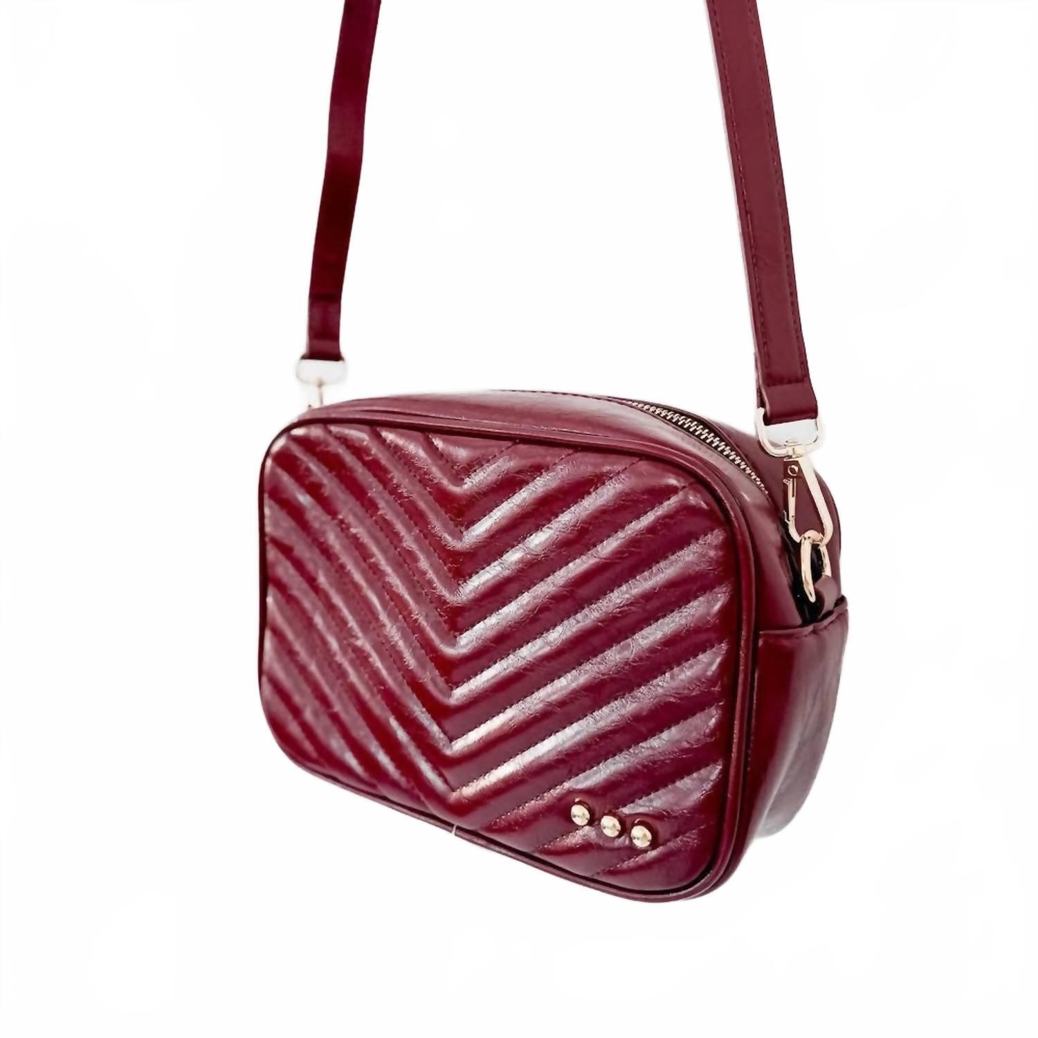 New Pretty Simple Women's Sienna Quilted Crossbody Bag In Red